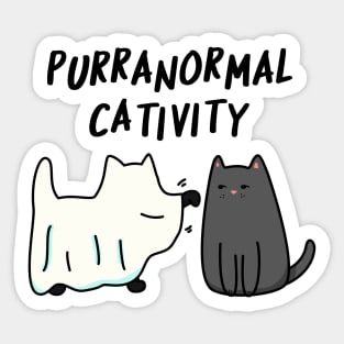 Purranormal Cativity Cute Halloween Cat Pun Sticker